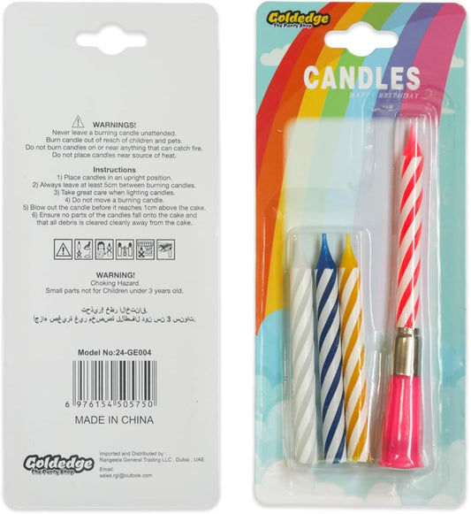 Musical Birthday Cake Candles 1 Holder 4 Candles – Birthday Party Decor, Musical Cake Topper, Birthday Celebration, Birthday Candle Holder, Birthday Music Candle