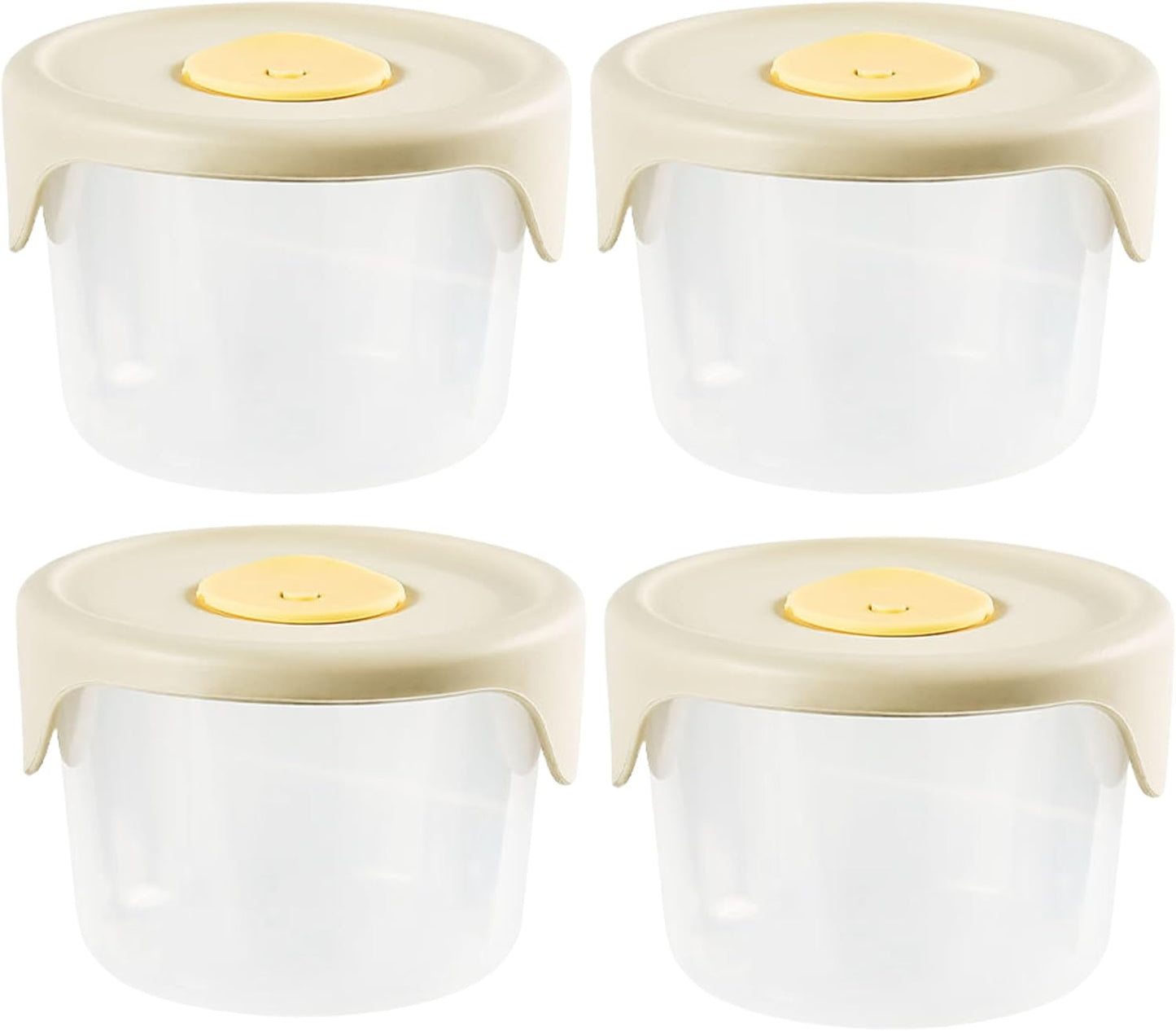 Pickled Vegetable Preservation Box – Airtight Seal – Cream Color – 250ml Capacity, Pack of 4