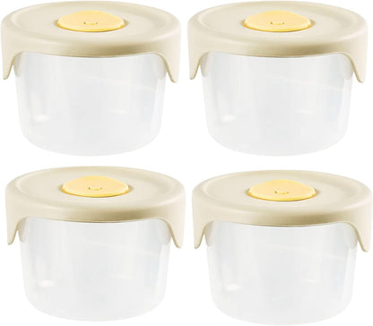 Pickled Vegetable Preservation Box – Airtight Seal – Cream Color – 250ml Capacity, Pack of 4