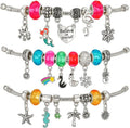 72 Pieces 130-Piece Bracelet and Pendant Making Kits with Premium Metal and Glass Pendants - DIY Jewelry Craft Set