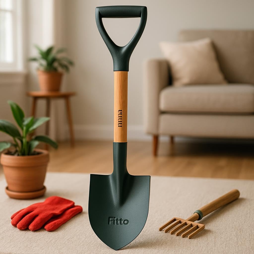 Metal Blade Shovel with Wooden Handle and D-Grip for Gardening
