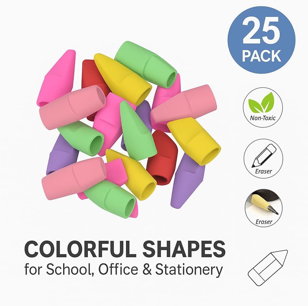 120 Pieces 25 Piece Assorted Erasers (Colorful Shapes for School – Office & Stationery)