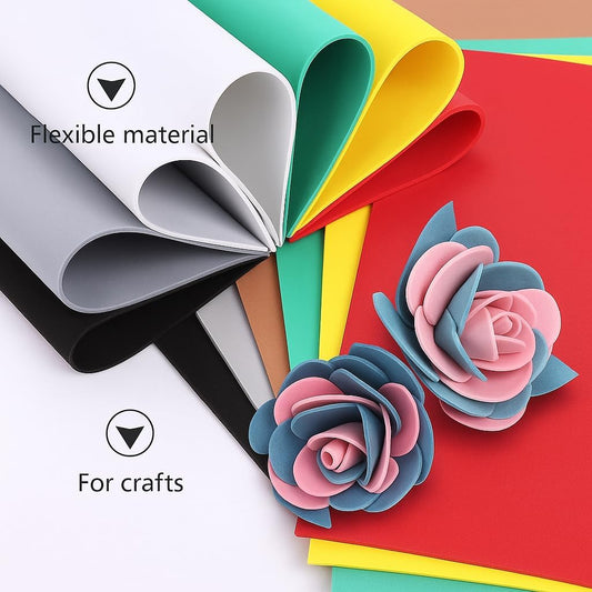EVA Sponge A4 Sheets 21cm x 29.7cm Assorted Colors for Crafts and DIY Projects