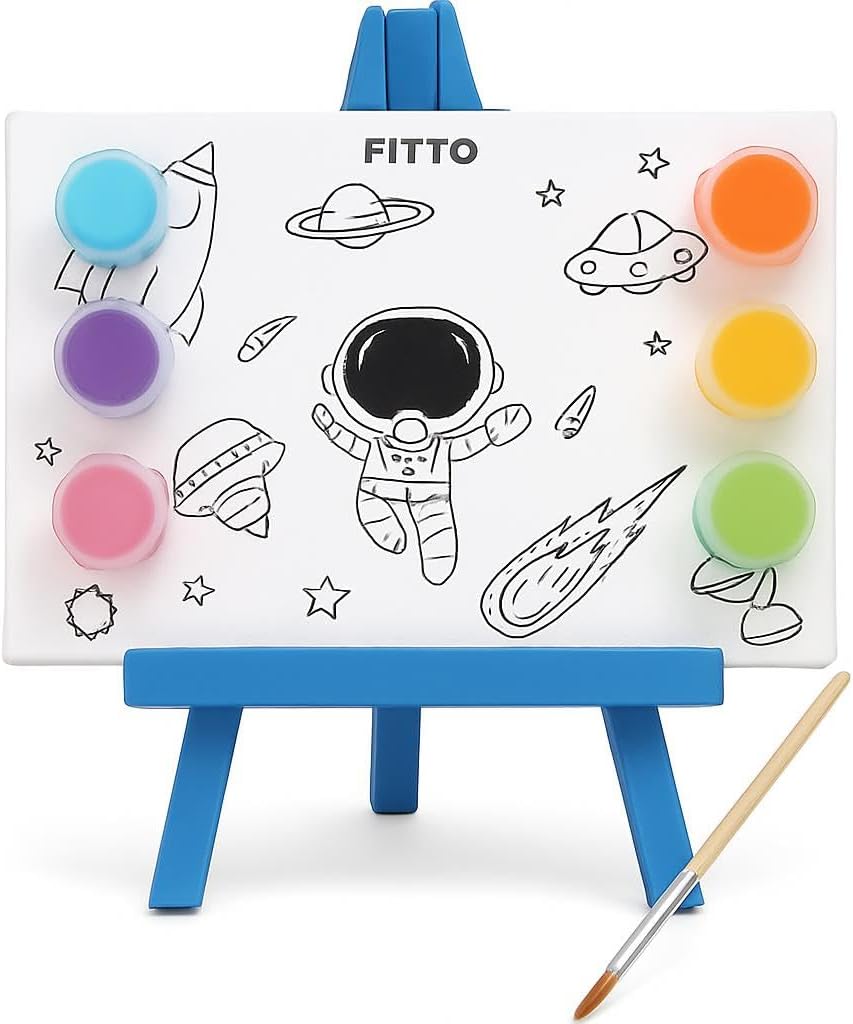 96 Pieces Aerospace Picture Frame Sets with Two 6x4 Canvas Boards (Easel – 6 Color Paints & Brush)
