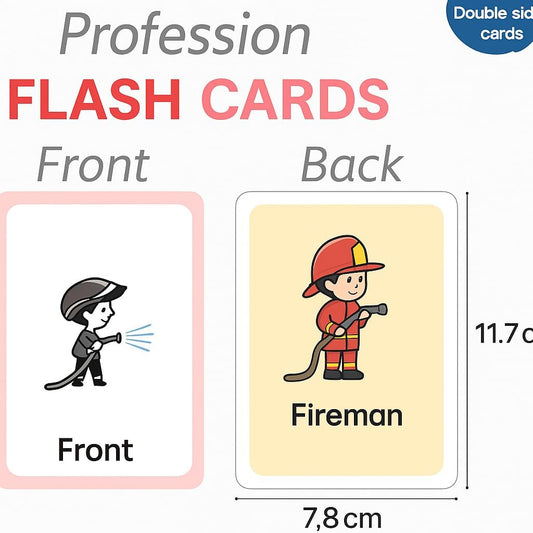 Profession Series Flash Cards, 36 Sheets, 11.7x7.8cm