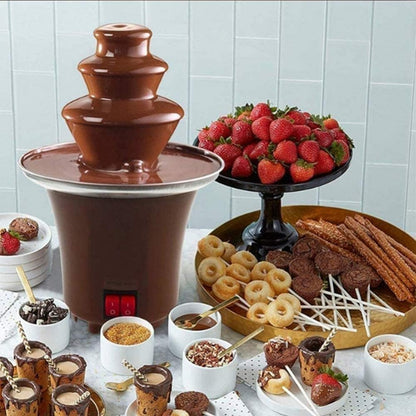 Three Layer Chocolate Fountain – Melting Machine with Heating Function, Chocolate Fondue Tempering Machine for Party & Household Use