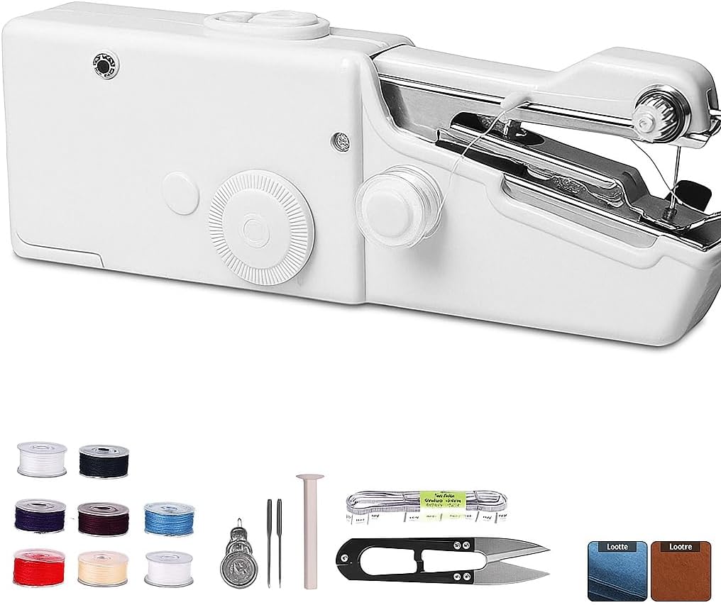 96 Pieces Handheld Sewing Machines (Portable Electric Stitch – Cordless – Extra Bobbins – Needle – for Curtains – Fabric – Kids Cloth – Crafts – Home Travel)