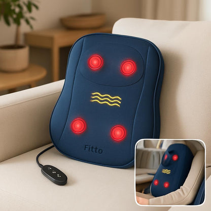 Adjustable Back Massager for Car Seat & Home, with both car adpter and 2 pin plug, Blue