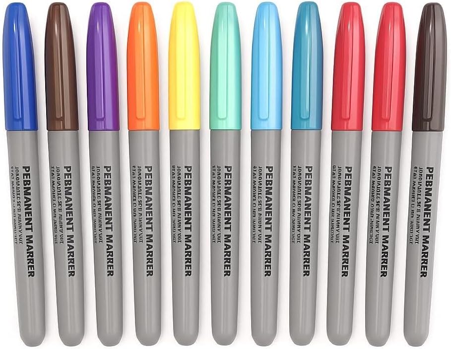 120 Pieces 12 Pieces (2-3mm Permanent Markers Assorted Colors 13.1cm)