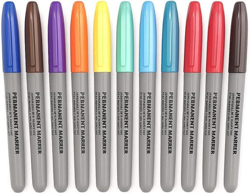120 Pieces 12 Pieces (2-3mm Permanent Markers Assorted Colors 13.1cm)