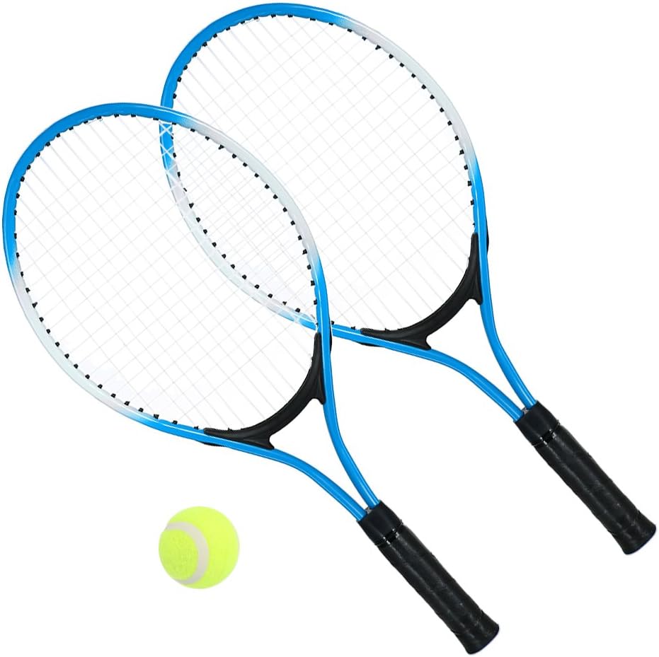 72 Pieces Tennis Rackets Sets for Kids & Beginners (2 Player Complete Tennis Kit with Balls & Carry Bag – Recreational Tennis for Outdoors and Indoor)
