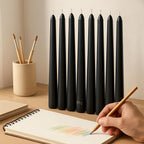 120 Pieces Tall Taper Candles Pack of 10s (Black Tapered Candles for Home Décor – Wedding Centerpiece – Party & Event Lighting – 1.5x19cm)