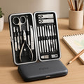 96 Pieces Nail Clippers Sets (18-Piece Stainless Steel Professional Manicure and Pedicure Kit – Fingernail & Toenail Clipper Cutters with Luxurious Travel Case – Grooming Tools for Men & Women by)