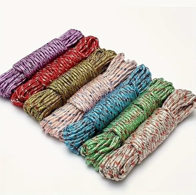 120 Pieces 10m Rope Clotheslines (8mm Thick Durable Natural Rope for Laundry – Indoor & Outdoor Use – Eco-Friendly and Strong for Heavy-Duty Drying)