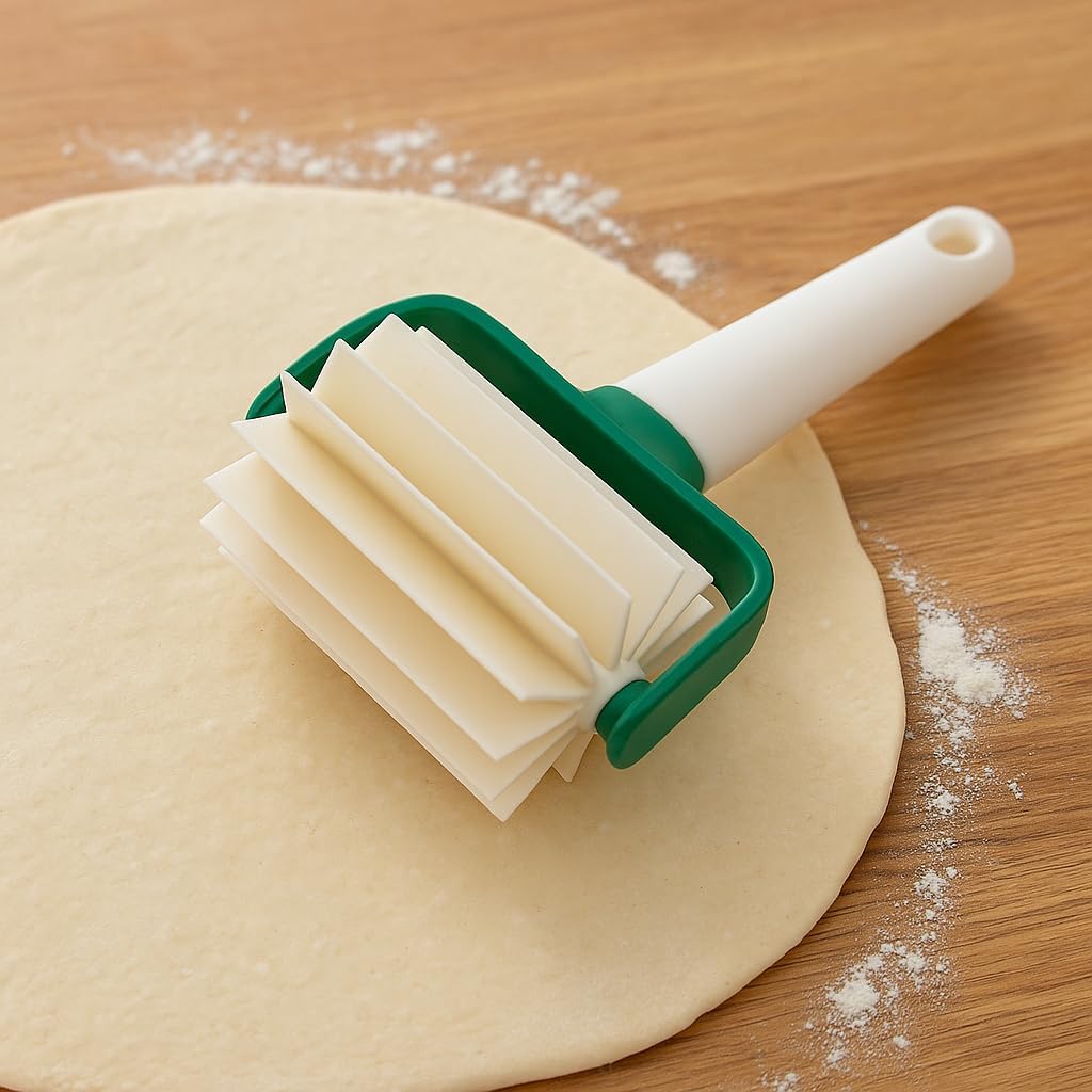 120 Pieces 2pcs Roller Wheel Baking Tool - Dough Roller Cutters for Even Dough - Non-Toxic PP Material (Green & White Rolling Pin for Cookies – Pastries – Pizza – & More)