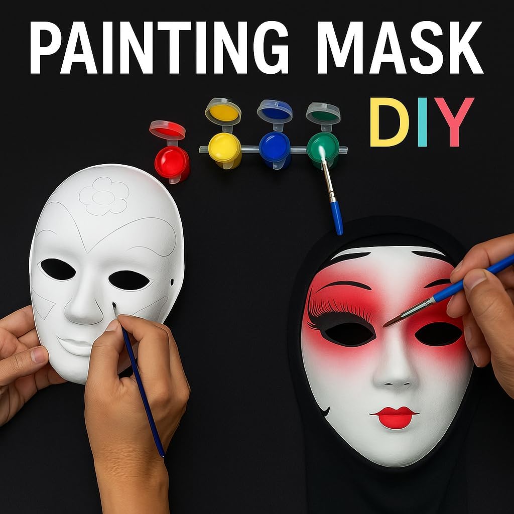 144 Pieces Painting Masks (21.5cm x 17.5cm White for Art Projects – Crafting – and DIY)