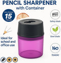 120 Pieces Pencil Sharpeners with Container (Pink – Ideal for School and Office Use)