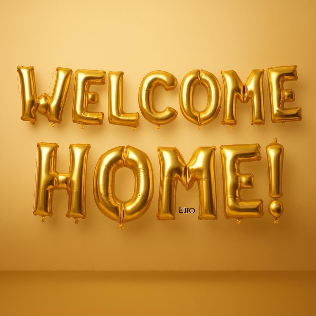 120 Pieces 40cm Welcome Home Letter Balloons (Gold Alphabet Foil Mylar for Welcome Party – Home & Event Decoration – UAE)