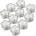 96 Pieces Set of 12 Silver Flower Metal Diya & Tealight Candles (Home Decor – Prayer Candle – Wedding & Festival Lighting – Arabic Lantern)