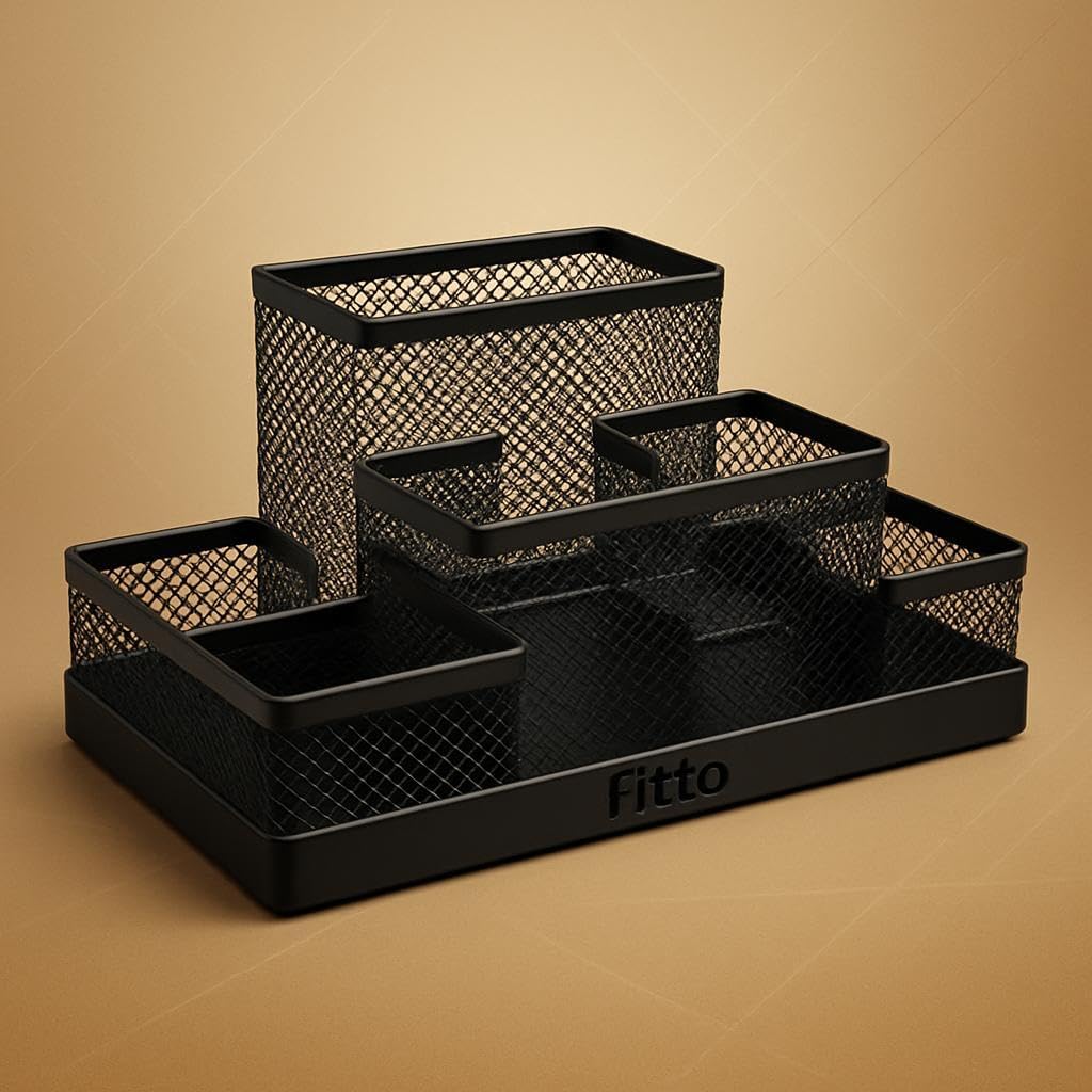 96 Pieces Desk Organizers (Black – Multi-Compartment Office and Home Storage)