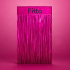 144 Pieces 2 Pack 1x2M Pink Metallic Foil Tinsel Fringe Curtain Backdrop - Perfects for Birthday (Wedding – Bachelorette – Anniversary Party Decorations - Shiny Decorative Curtain for Events & Celebrations)