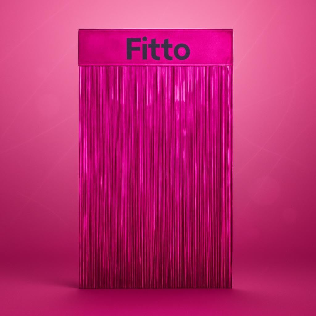 2 Pack 1x2M Pink Metallic Foil Tinsel Fringe Curtain Backdrop - Perfect for Birthday, Wedding, Bachelorette, Anniversary Party Decorations - Shiny Decorative Curtain for Events & Celebrations