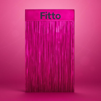 2 Pack 1x2M Pink Metallic Foil Tinsel Fringe Curtain Backdrop - Perfect for Birthday, Wedding, Bachelorette, Anniversary Party Decorations - Shiny Decorative Curtain for Events & Celebrations