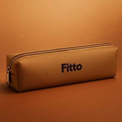 Brown Pencil Case 21x3x3cm - Compact Stationery Organizer