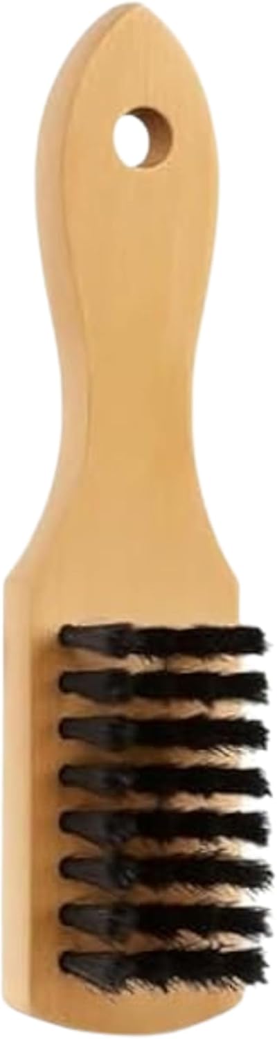 Wooden Shoe Brush - Stiff Bristle Shoe Cleaning Brush for Leather & Suede Shoes Boots - Wooden Handle Shoe Care Brush