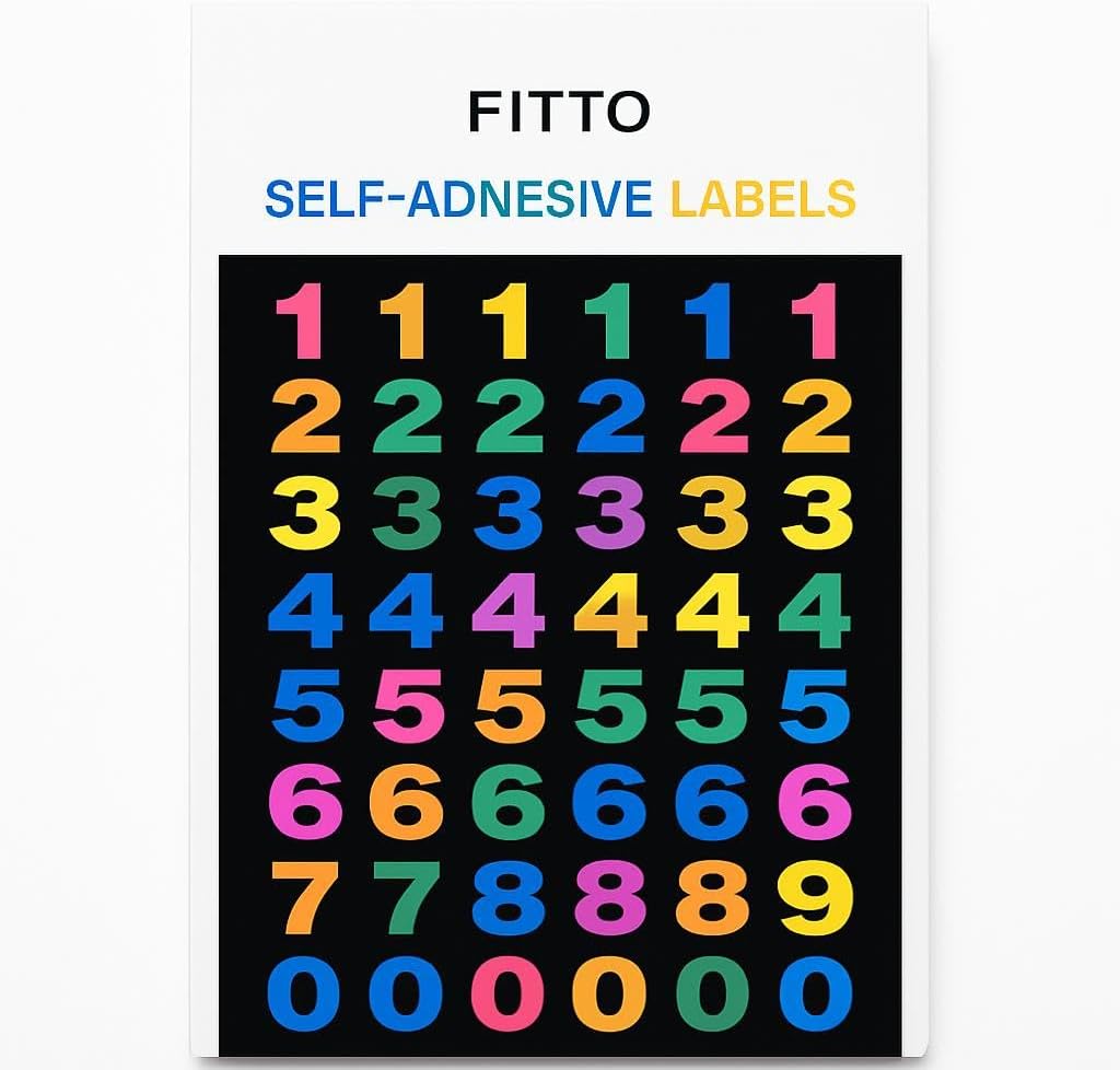 144 Pieces Self Adhensive Labels 5 Sheets (15x11cm Number Series)