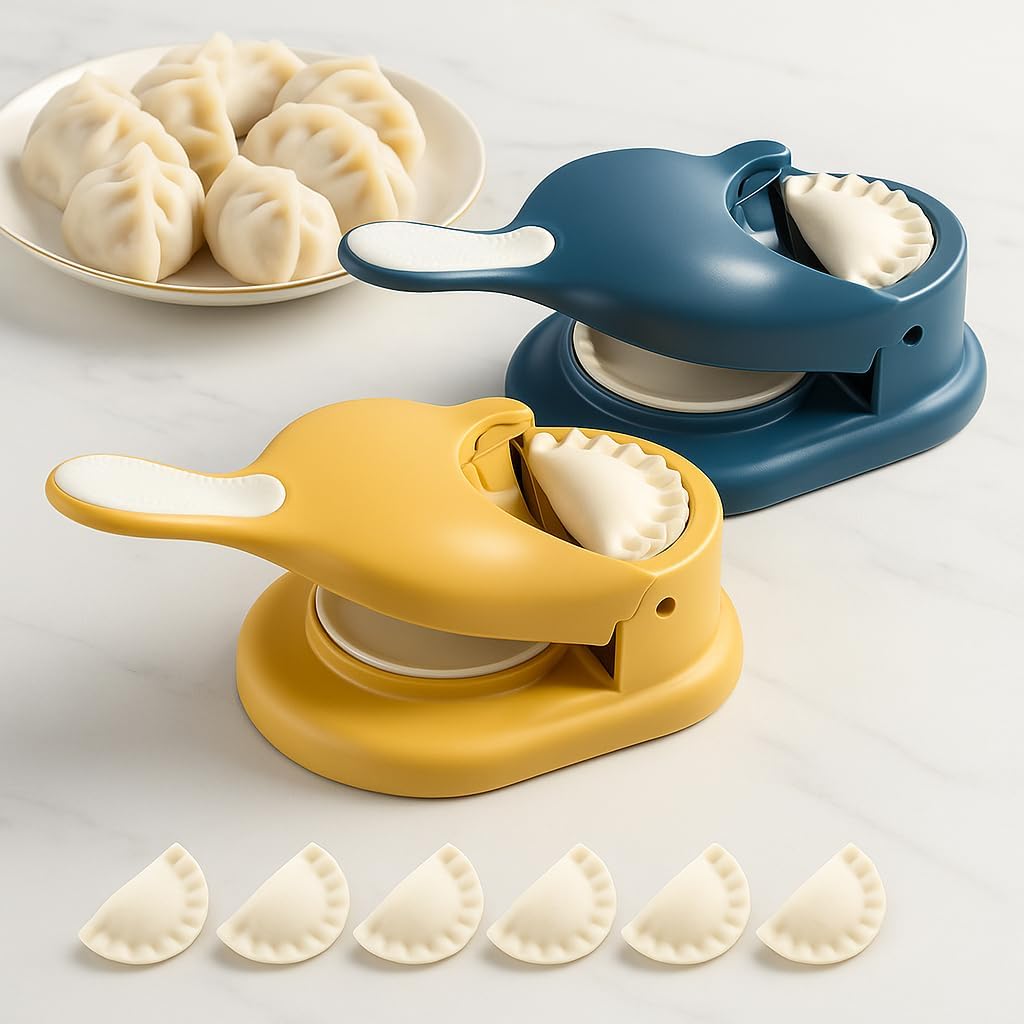 96 Pieces Dumpling Maker Ghughra Momos Machines (2 in 1 Skin Press Mould – Gujiya Making – Kitchen Tool – Puri Maker – Best Gift for Women Girls – Pack 1)