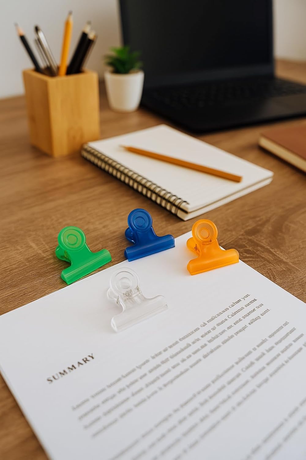 144 Pieces 4 Pieces Binder Clips (31mm Assorted Colors)