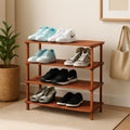 60 Pieces Wooden Shoe Racks (4 Layer – 74x26x67cm – Coffee Brown)
