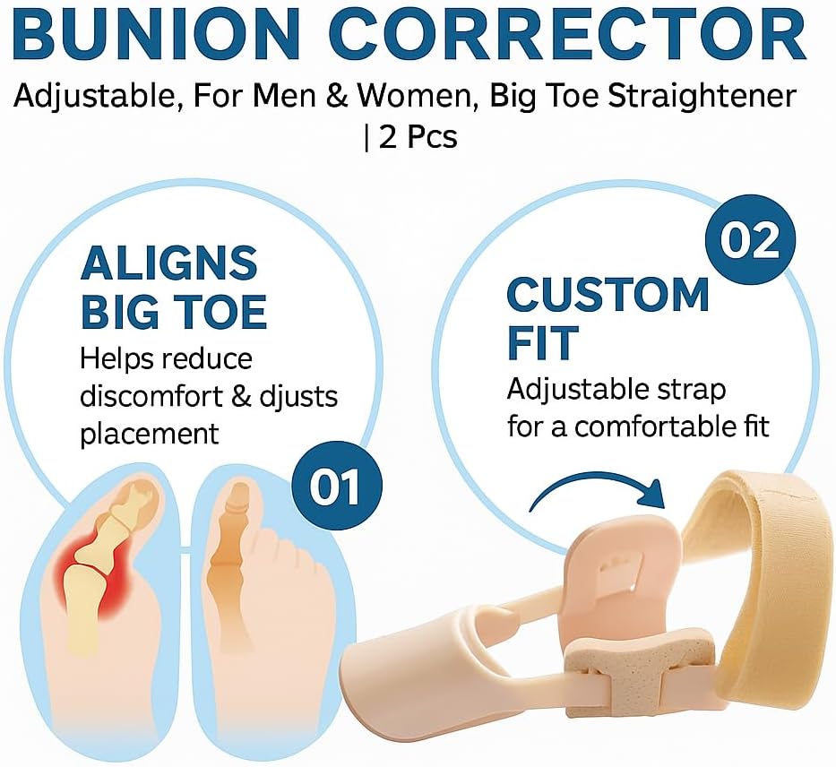 96 Pieces Bunion Correctors (Adjustable – For Men & Women – Big Toe Straightener – 2 Pieces)