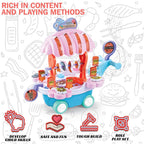 72 Pieces Kidwala Food Trucks for Kids (Barbecue Toy Cart Play Set – Pretend Play Toys for Girls – Educational BBQ Trolley With Music & Lighting – Red)