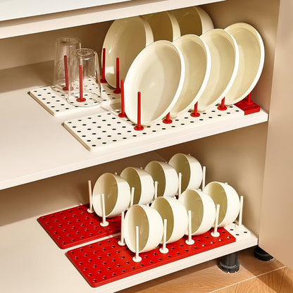 Multipurpose Expandable Drawer Rack – Cream & Red