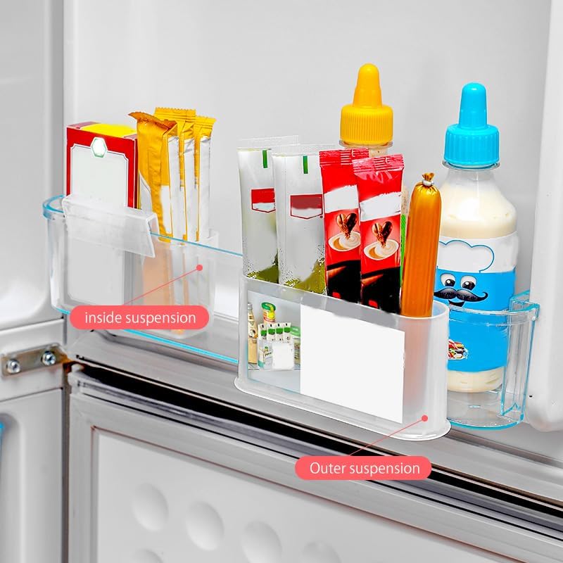96 Pieces Fridge Door Spice Rack Organizers (Transparent – Adjustable Clip Design – Pack of 3)
