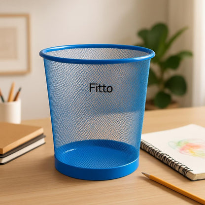 Blue Round Shaped Paper Bin 23.5x19x26cm for Office & Home