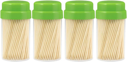 Bamboo Toothpicks - Pack of 4, Eco-Friendly, Natural Wood Toothpicks for Parties, Catering, & Everyday Use