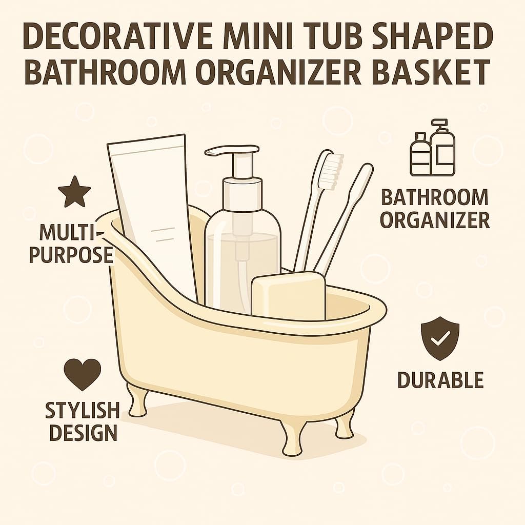 120 Pieces Decorative Mini Tub Shaped Multi-Purpose Bathroom Organizer Baskets (White)
