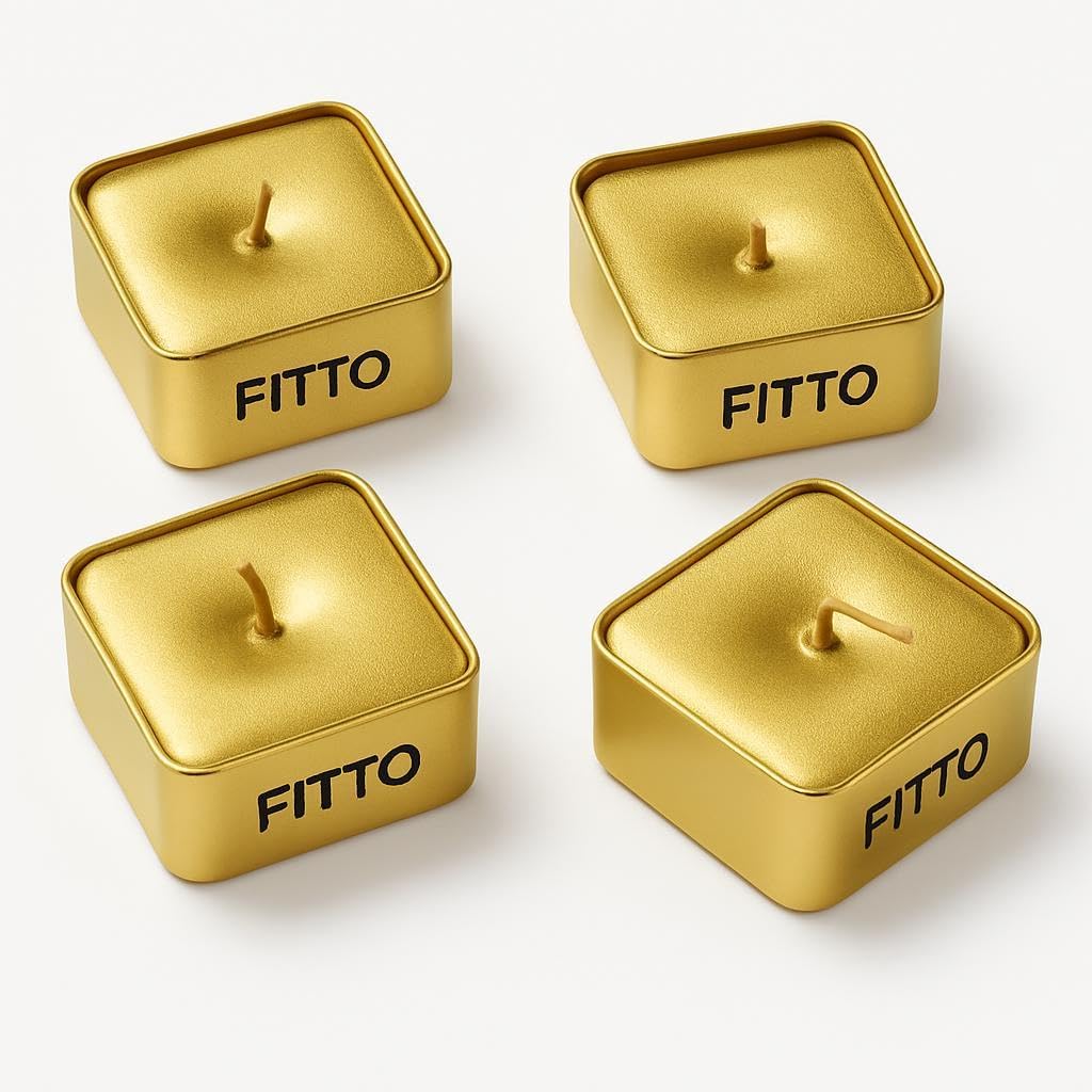96 Pieces Gold Tealight Square Candles Set of 12s (Elegant Tea Light Candle Pack for Home Décor – Events – Weddings – Parties – and Gifting)