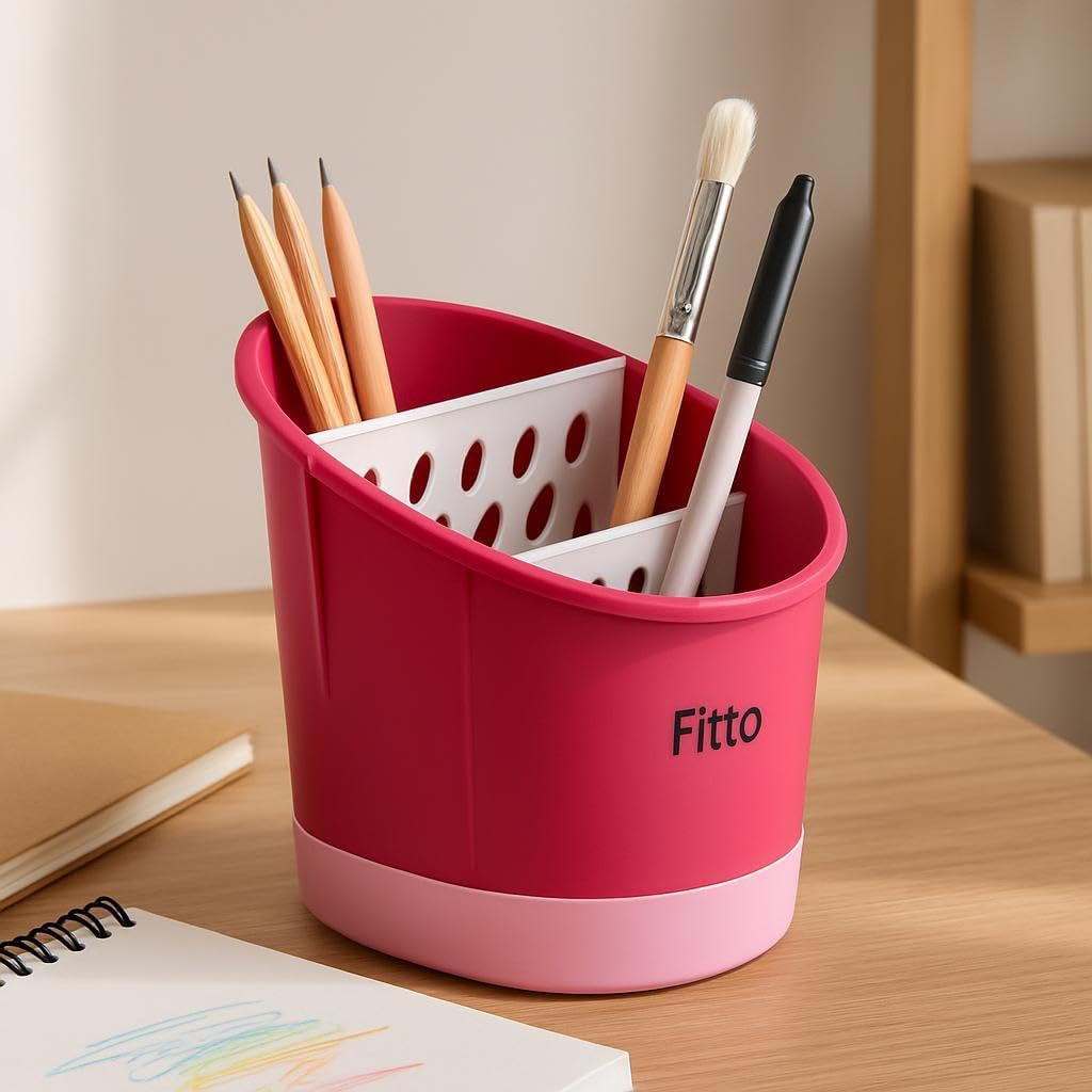 120 Pieces Kitchen Utensil Holders (3 Section Organizer in Pink)