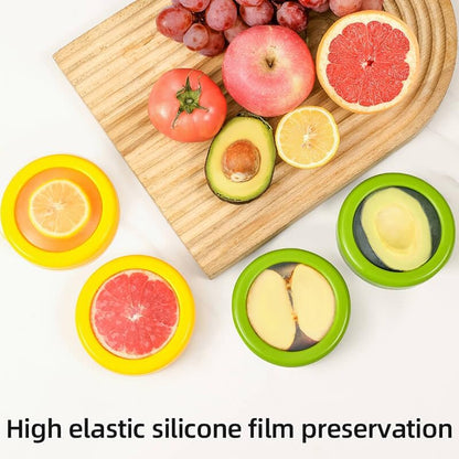 Stretchable Fruit Crisper – Airtight Silicone Seal, Pack of 1– Yellow/Green