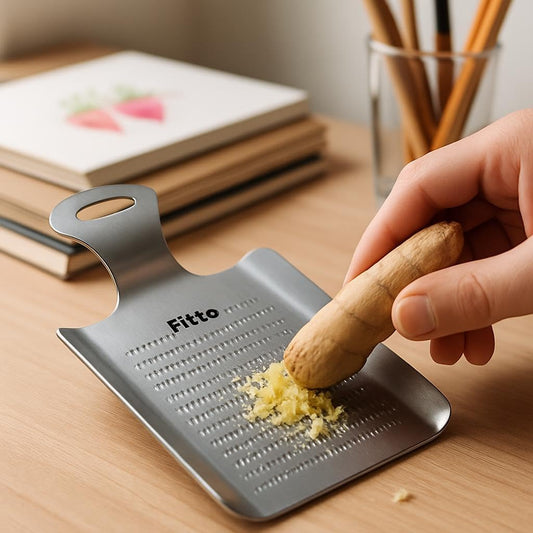 Small Stainless Steel Grater – Multi-Purpose Garlic, Ginger, Cheese, Nutmeg, and Chocolate Grater for Kitchen, Dishwasher Safe, Silver