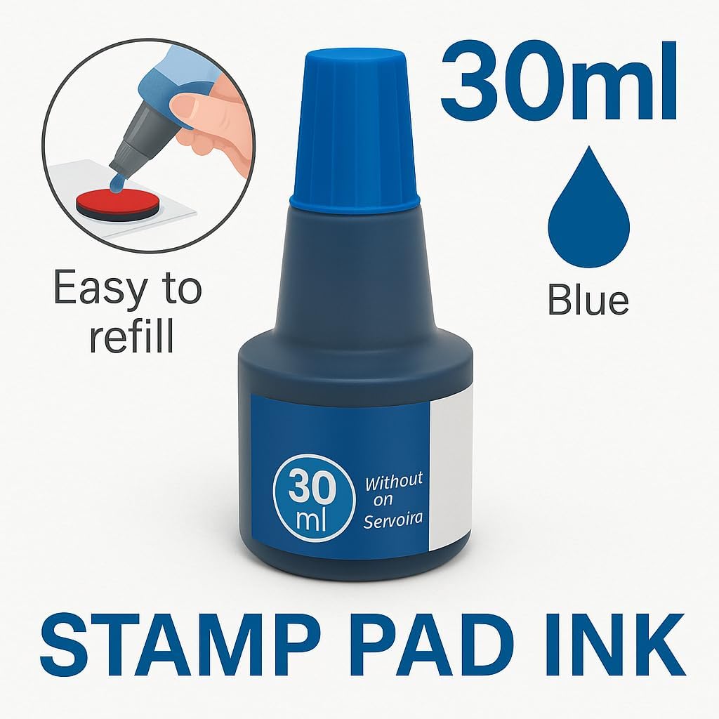 240 Pieces 30ml Blue Stamp Pad Inks for Office & Craft Use