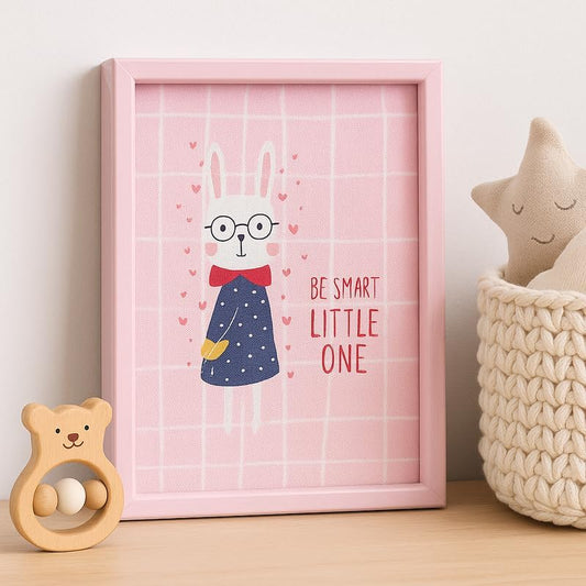 Wooden Photo Frame with Pink Border 5x7 Inch Size for Home Decor