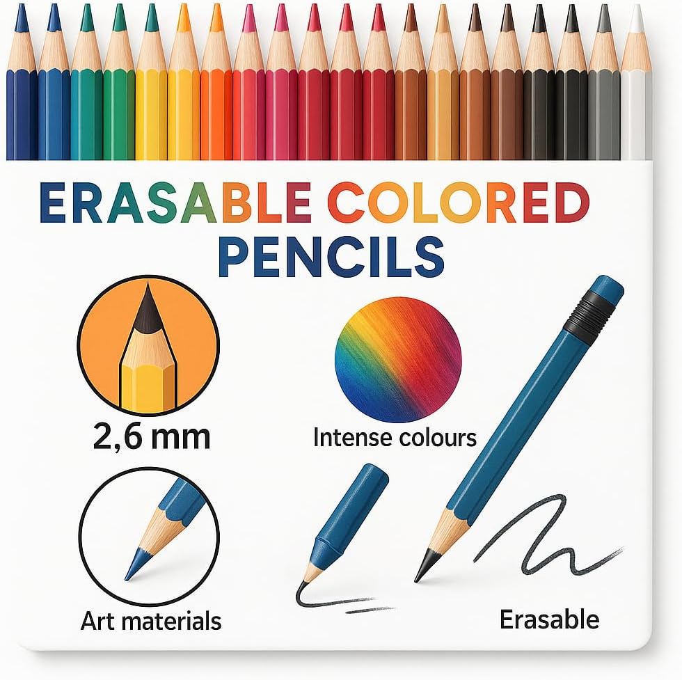96 Pieces 24 Pieces (2.6mm Color Pencils - 24 Colors – 19cm Art Drawing Set)