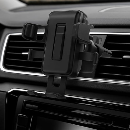 Black Mobile Car Holder - Universal Dashboard & Windshield Mount - 360° Rotatable, Anti-Slip, Adjustable Phone Stand for All Smartphones