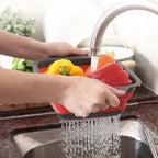 96 Pieces Foldable Fruit & Vegetable Washing Basket Strainers (Portable Silicone Colander Collapsible Drainer with Handle - Kitchen Tools for Easy Cleaning & Draining)