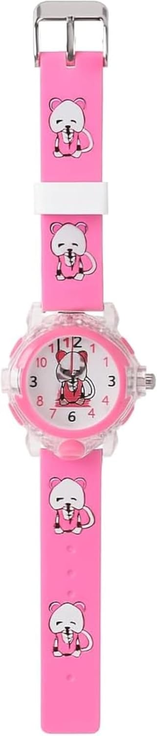 3D Cute Cartoon Toy Silicone Band Wristwatch, Pink